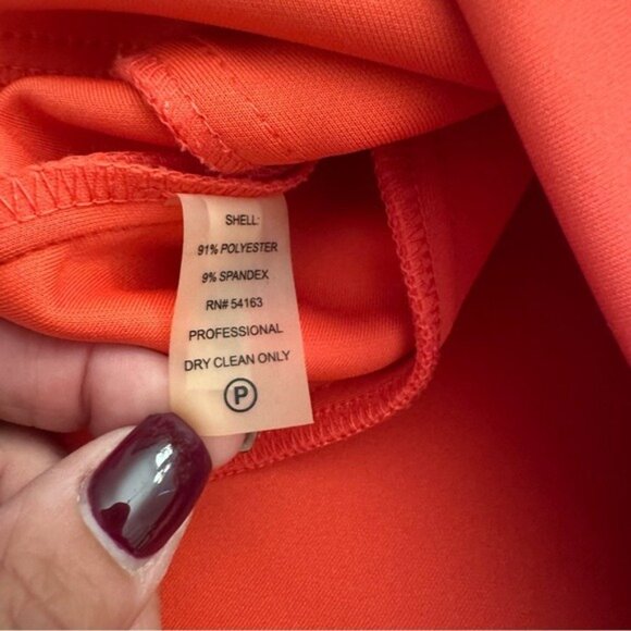 Calvin Klein Red Scuba Sleeveless Sheath Dress Size 4 Classic Office Chic - Picture 11 of 11